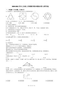 2020-2021学年七年级上学期数学期末模拟试卷 (附答案)