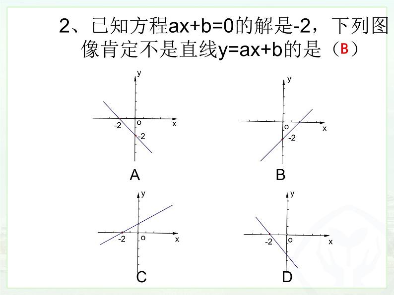 2022年人教版八年级数学下册第19章第2节第3部分一次函数与方程、不等式课件 (3)第7页