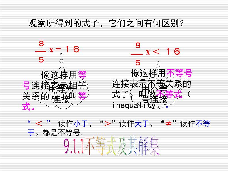 2022年人教版七年级数学下册第9章第1节第1部分不等式及其解集课件 (5)第5页