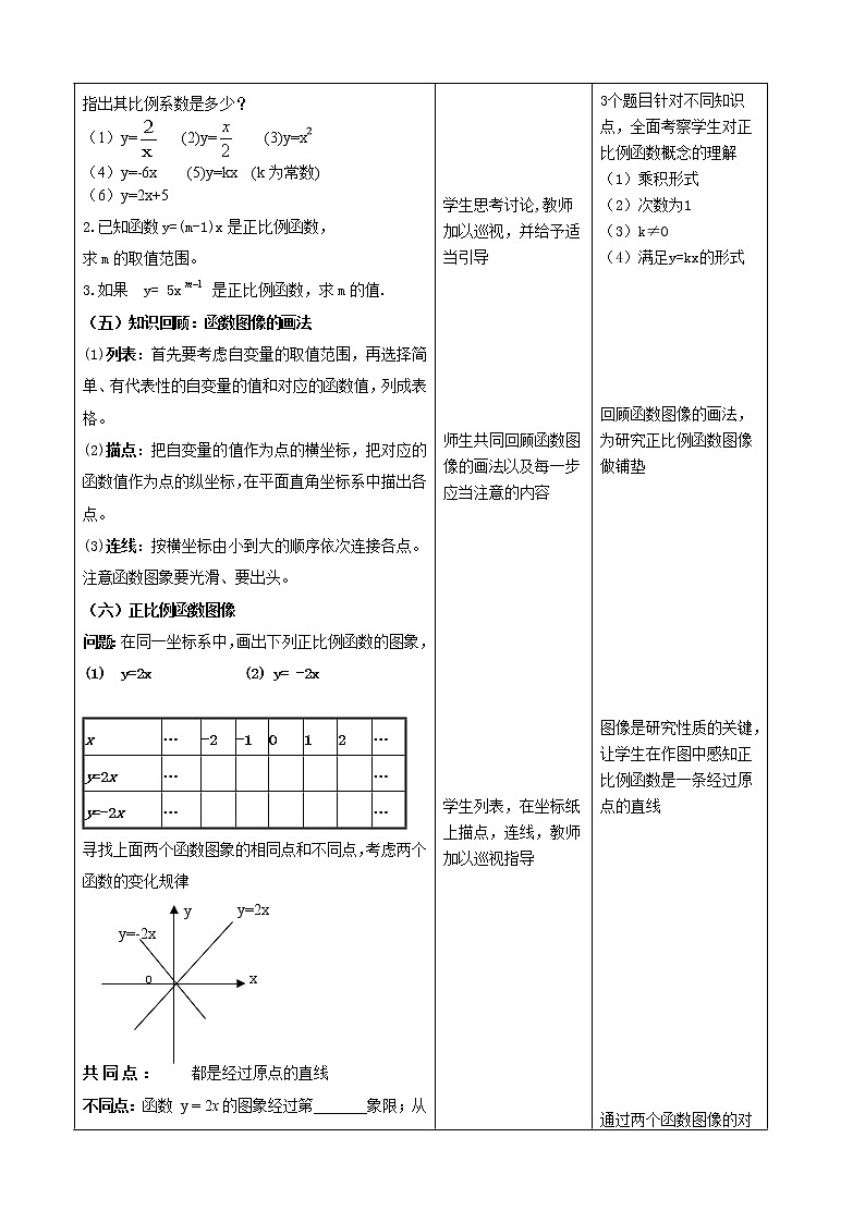 2022年人教版八年级数学下册第19章第2节第1部分正比例函数教案 (2)第3页