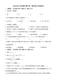 2022年上海虹口区九年级下学期中检测（中考二模）数学卷（含解析）