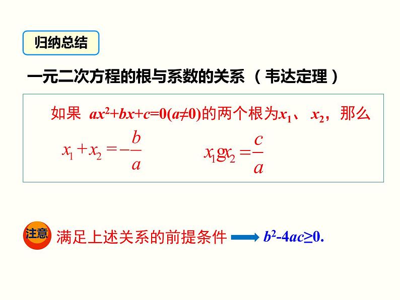 21.2.4 一元二次方程的根与系数的关系课件PPT第4页