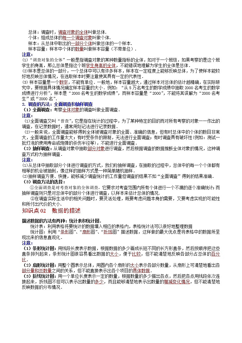 人教版 七年级数学下册同步精品讲义 第28课  统计调查（教师版）第3页
