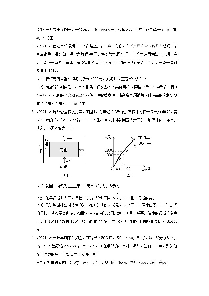 2022年中考数学复习之挑战压轴题（解答题）：方程与不等式（含答案）第2页