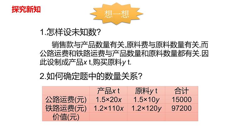 人教版七年级数学下册---8.3 实际问题与二元一次方程组(3)课件第4页