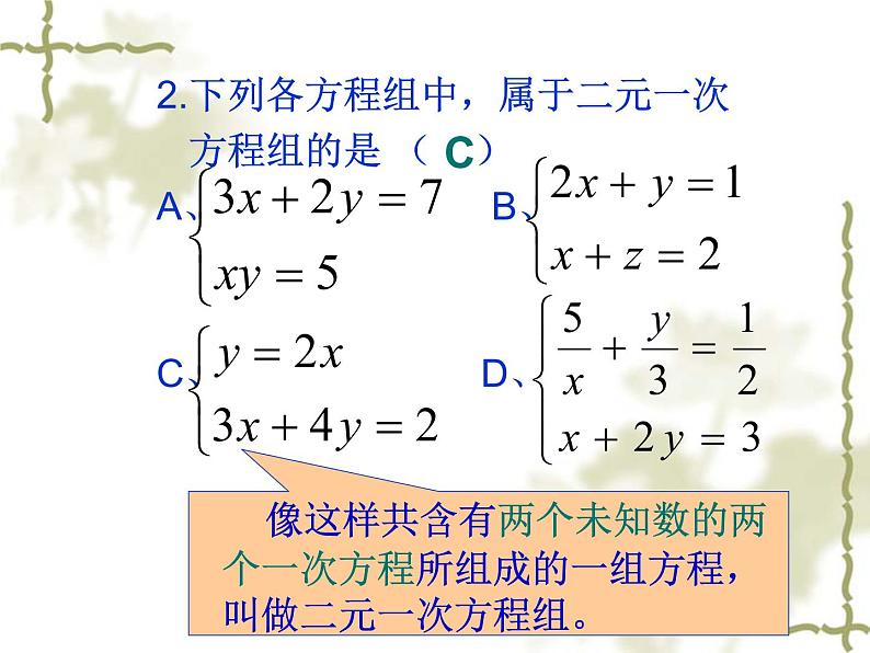 鲁教版（五四制）七年级下册数学 第七章 二元一次方程组（复习） 课件04