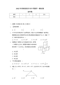 2022年河南省新乡市中考数学一模试卷（含解析）