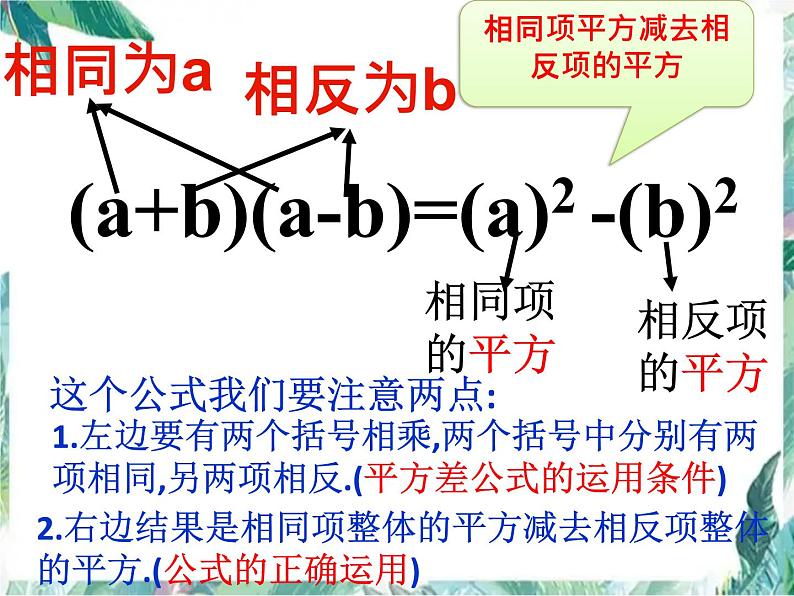 平方差公式的应用 优质课件第8页