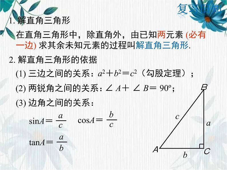锐角三角函数复习 利用仰俯角解直角三角形课件PPT第3页