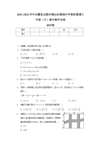 2021-2022学年安徽省合肥市蜀山区琥珀中学教育集团八年级（下）期中数学试卷（含解析）