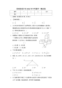 河南省新乡市2022年中考数学一模试卷(word版含答案)