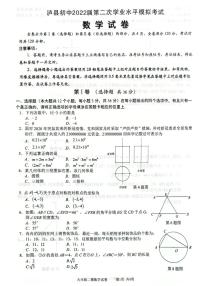 四川省泸县初2022年第二次学业水平模拟考试数学试题（含答案）