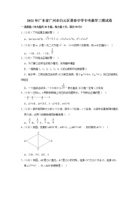 2021年广东省广州市白云区景泰中学中考数学三模试卷（含答案）