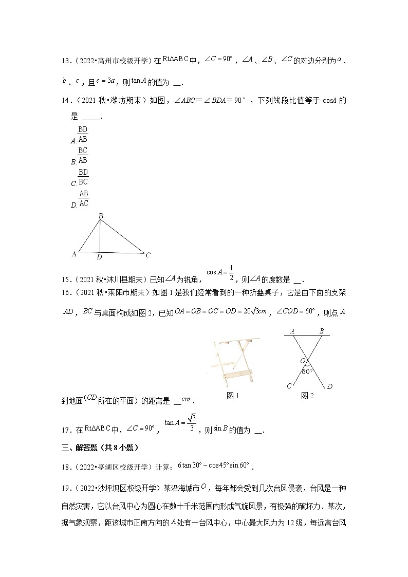 2022年中考数学复习新题速递之锐角三角函数（含答案）第3页