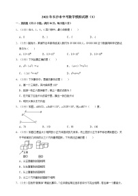 2022年长沙市中考数学模拟试题（3）（原卷版+解析版）