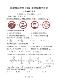 江苏省盐城市景山中学2021-2022学年八年级下学期数学期中试卷（无答案）