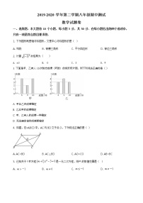 2020学年浙江省杭州市八年级下学期期中数学试题（无答案）