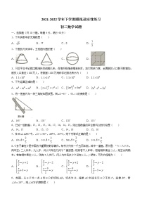 2022年福建省泉州市南安市九年级第一次适应性训练数学试题