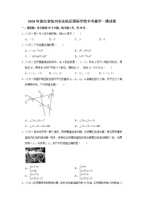 2020年浙江省杭州市余杭区国际学校中考数学一模试卷