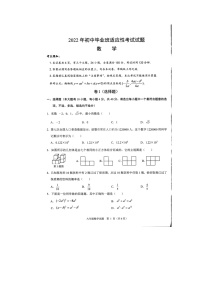 2022年浙江省绍兴市诸暨市毕业生适应性考试数学试卷　