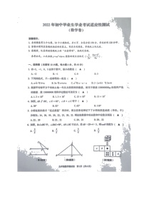 2022年浙江省绍兴市越城区初中毕业生学业考试适应性测试（一模）数学试题