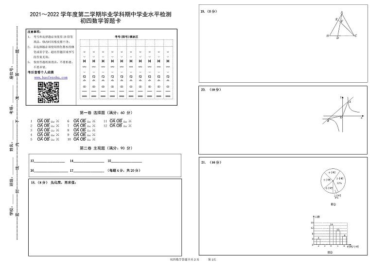 2022年山东省淄博市张店区中考一模数学试题01
