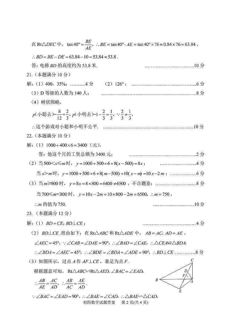 2022年山东省淄博市淄川区中考一模数学试题02