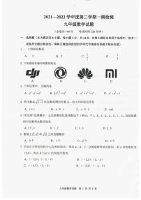 江苏省徐州市市区2021-2022学年九年级+数学一模检测+