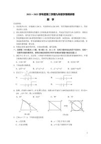 江苏省南京市玄武区2021-2022学年九年级下学期期中考试（一模）数学试题（清晰）