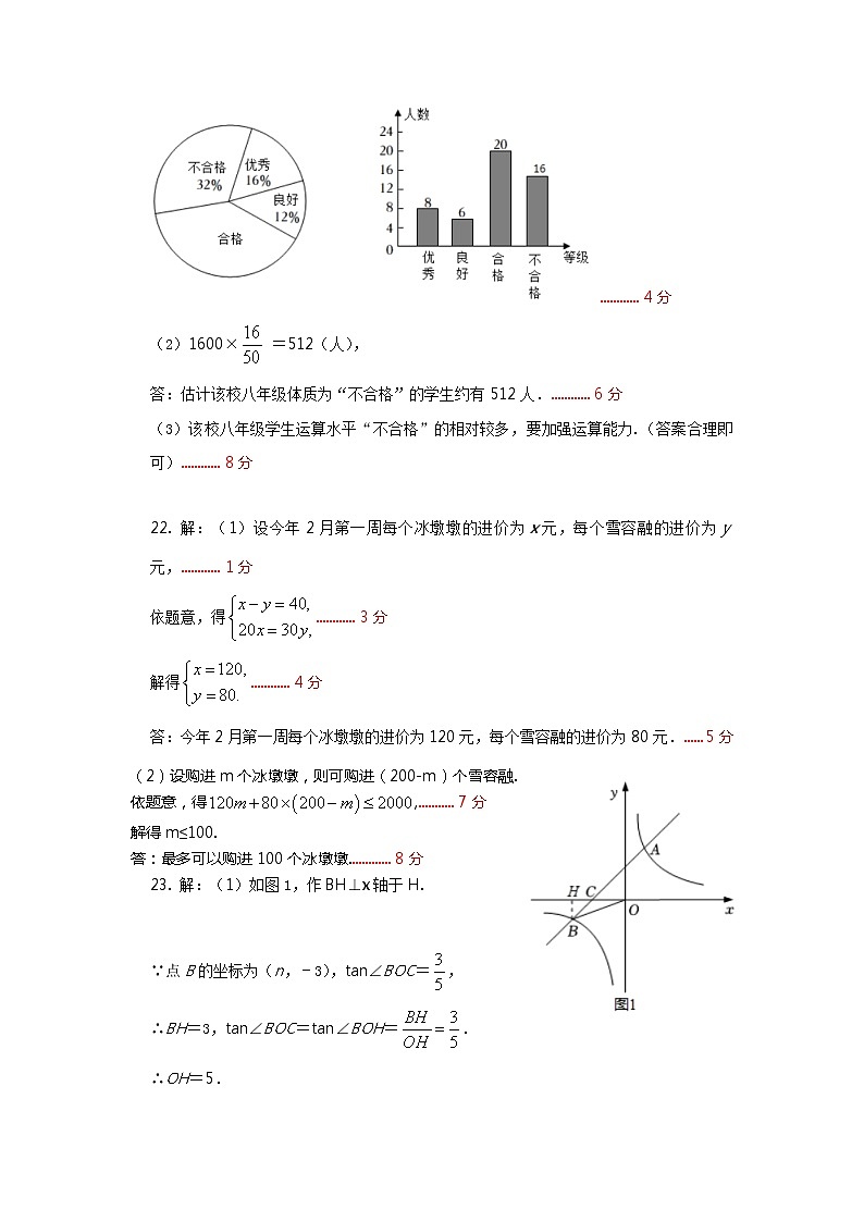 狮山镇2022届初中毕业生适应性学业检测参考答案(2)第2页