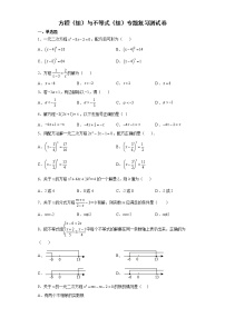 方程（组）与不等式（组）测试卷--2022年初中数学中考备考二轮专题复习