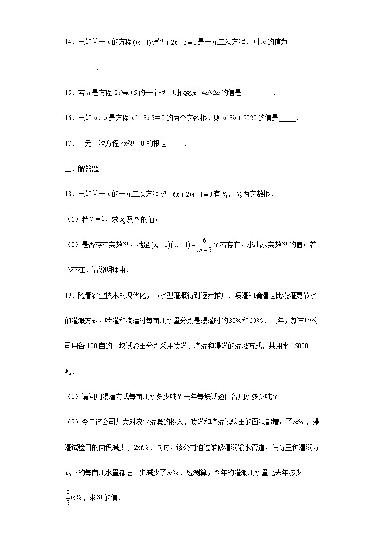 一元二次方程专题检测卷--2022年初中数学中考备考必刷03