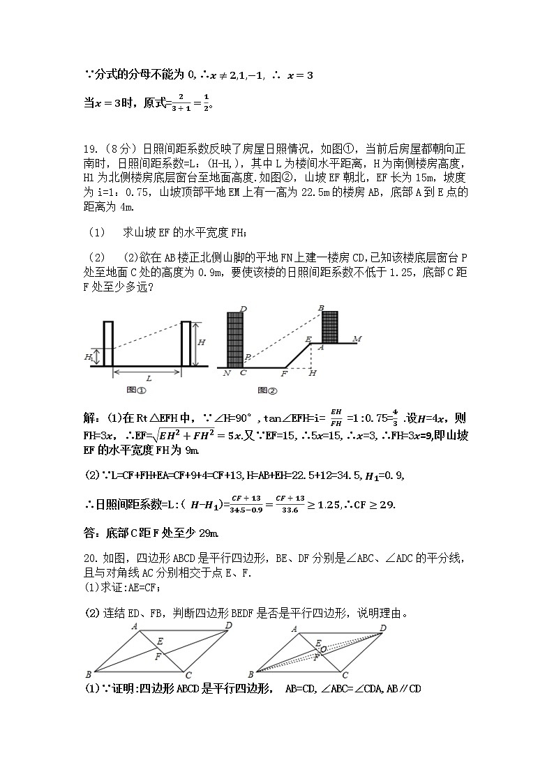 2022年湖南省湘潭县白石镇马家堰中学初中学业水平模拟数学试题03