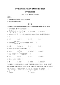 四川省巴中市恩阳区2021-2021学年七年级下学期期中考试数学试题（含答案）