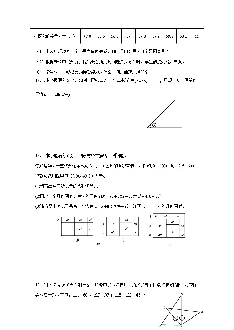 陕西省宝鸡市凤翔区2021-2022学年七年级下学期期中考试数学试题（含答案）03