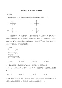 2022届中考数学二轮复习专题 一次函数解析版