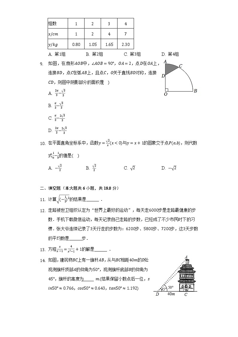 2022年湖北省武汉市蔡甸区誉恒学区中考数学质检试卷（3月份）（含解析）02