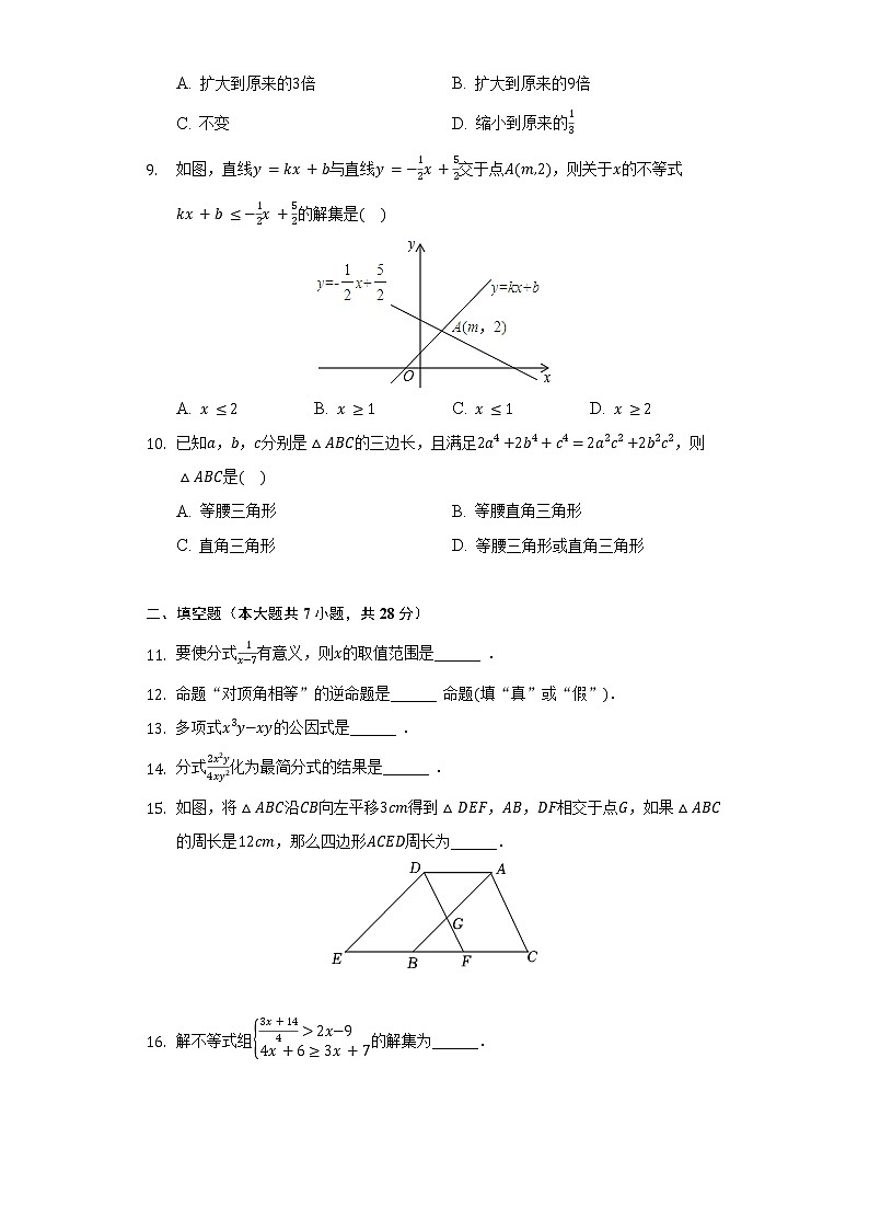 广东省佛山市教研联盟2020-2021学年八年级（下）第14周月考数学试卷（含解析）第2页
