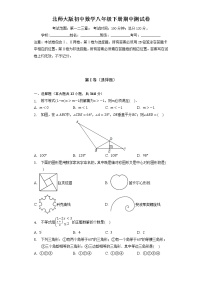 北师大版初中数学八年级下册期中测试卷（较易）（含答案解析）