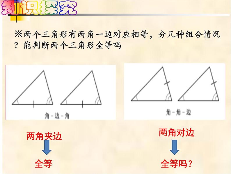 4-3-3角角边七年级数学下学期同步探讲练课件（北师大版）第2页