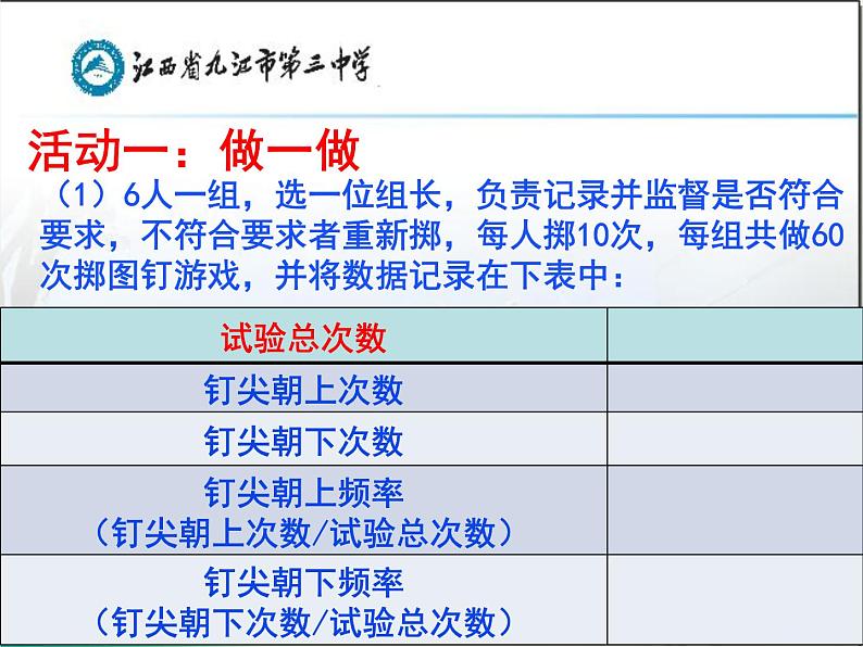 初中数学北师大版七下非等可能事件频率的稳定性 频率的稳定性(一) 课件部优课件第6页