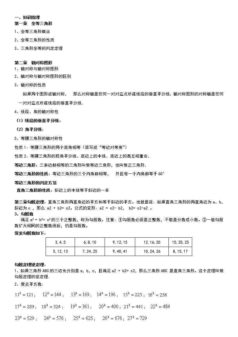 初二上学期综合复习学案第1页