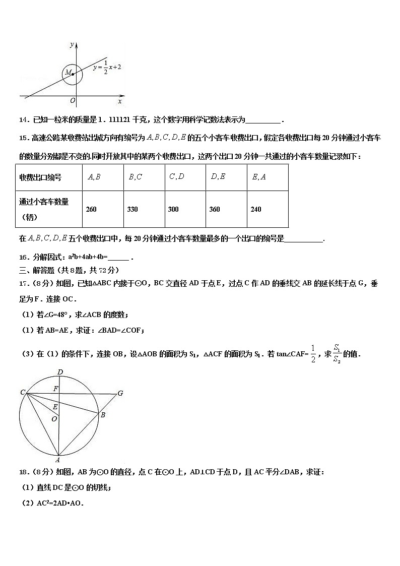 2021-2022学年江西省中考数学模试卷含解析03