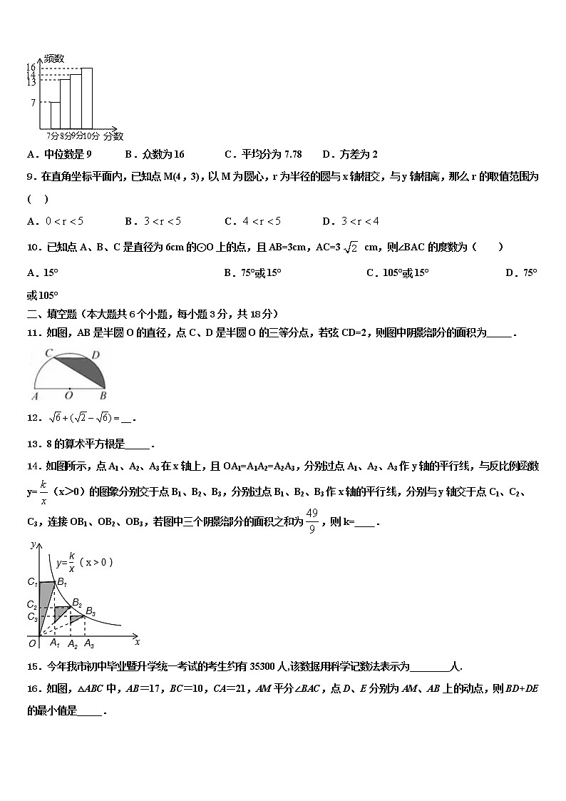 2021-2022学年北京清华大附属中学中考数学最后一模试卷含解析03