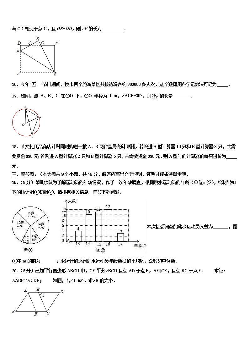 2021-2022学年安徽省合肥168中学中考一模数学试题含解析第3页