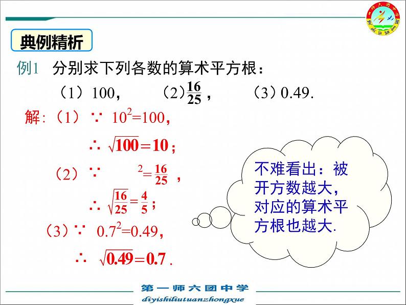 初中数学冀教版八上算术平方根部优课件第8页