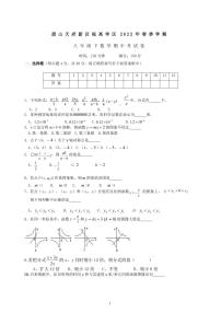 四川省眉山天府新区视高学区2021-2022年八年级下学期数学期中考试卷（图片版含答案）