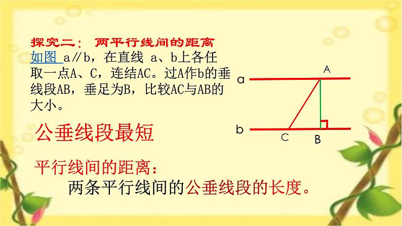 初中数学湘教版七下 两条平行线间的距离部优课件第7页