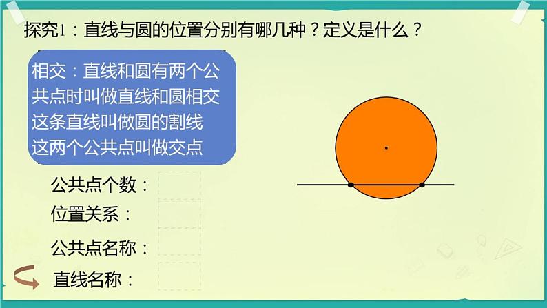 初中数学冀教版九下 直线与圆的位置关系部优课件05