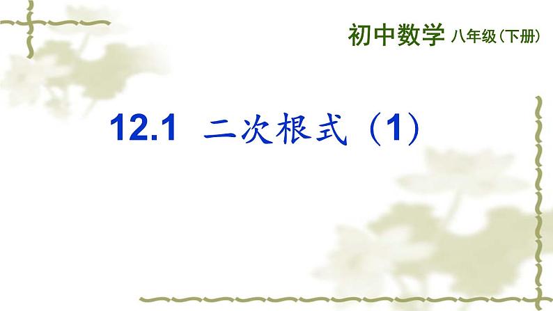 苏科版八年级下册数学 12.1二次根式（1） 课件02